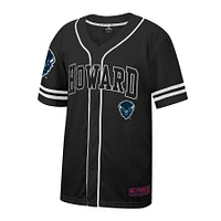 Maillot de baseball boutonné en maille Free Spirited Howard Bison pour hommes, noir, Colosseum