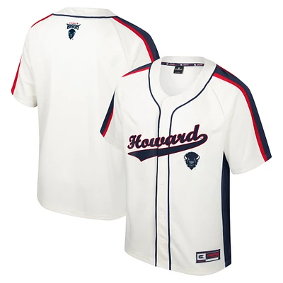 Maillot de baseball boutonné Colosseum crème Howard Bison Ruth pour hommes