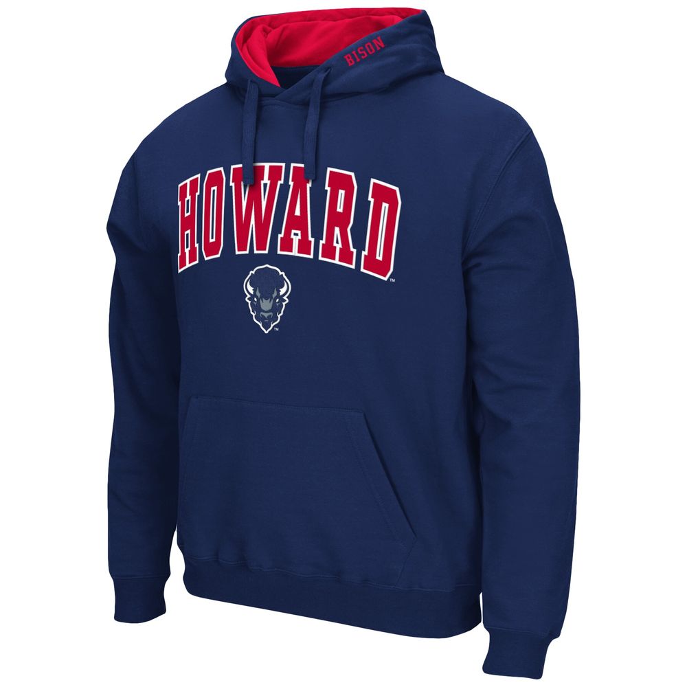 Men's Colosseum Navy Howard Bison Isle Pullover Hoodie