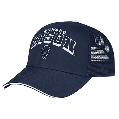 Men's Colosseum Navy Howard Bison Wyatt Primary Team Trucker Adjustable Hat