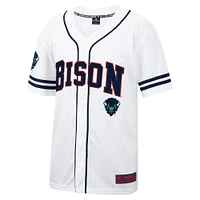 Maillot de baseball boutonné en maille Free Spirited Colosseum blanc Howard Bison pour hommes