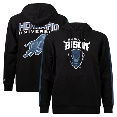 Men's FISLL Black Howard Bison Oversized Stripes Pullover Hoodie