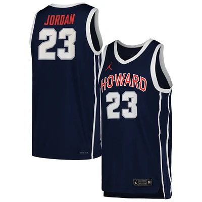 Jordan Brand Michael pour homme - Réplique de maillot basket-ball bleu marine Howard University Bisons