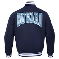 Men's Pro Standard Navy Howard Bison Crest Wool Full-Zip Jacket