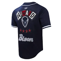 Men's Pro Standard Navy Howard Bison Homecoming Mesh Button-Down Shirt