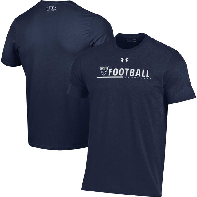 T-shirt en coton Under Armour Howard Bison 2022 Sideline Football Performance pour homme, bleu marine