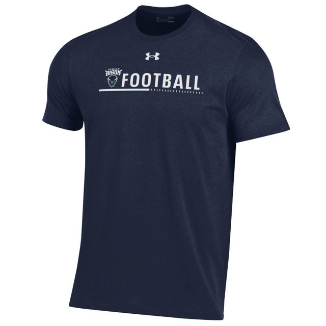 T-shirt en coton Under Armour Howard Bison 2022 Sideline Football Performance pour homme, bleu marine