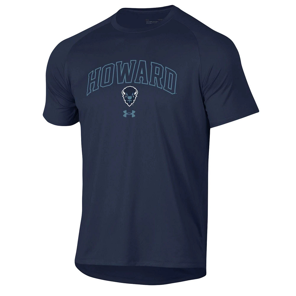 T-shirt à manches raglan Under Armour Howard Bison 2023 Sideline Performance pour homme, bleu marine