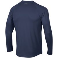 Men's Under Armour Navy Howard Bison Logo Stripe Performance Raglan Long Sleeve T-Shirt