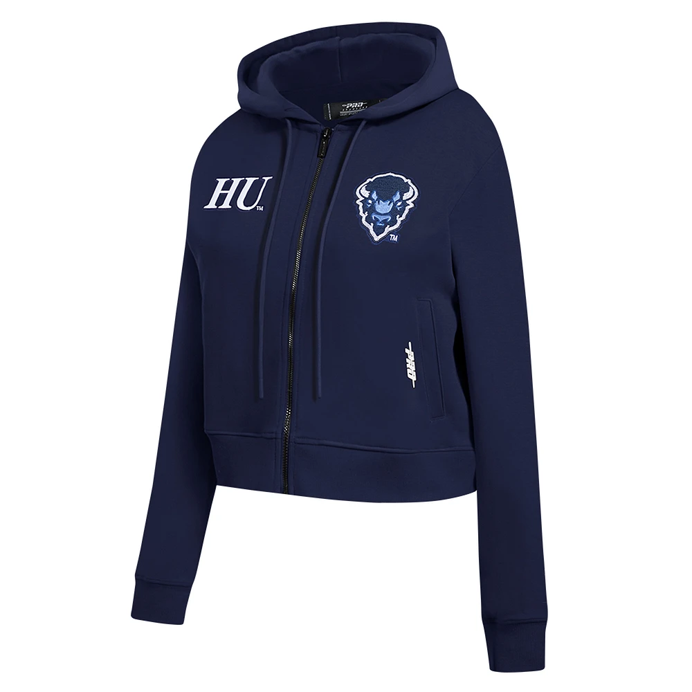 Women's Pro Standard  Navy Howard Bison Game Day Sequin Full-Zip Hoodie Jacket