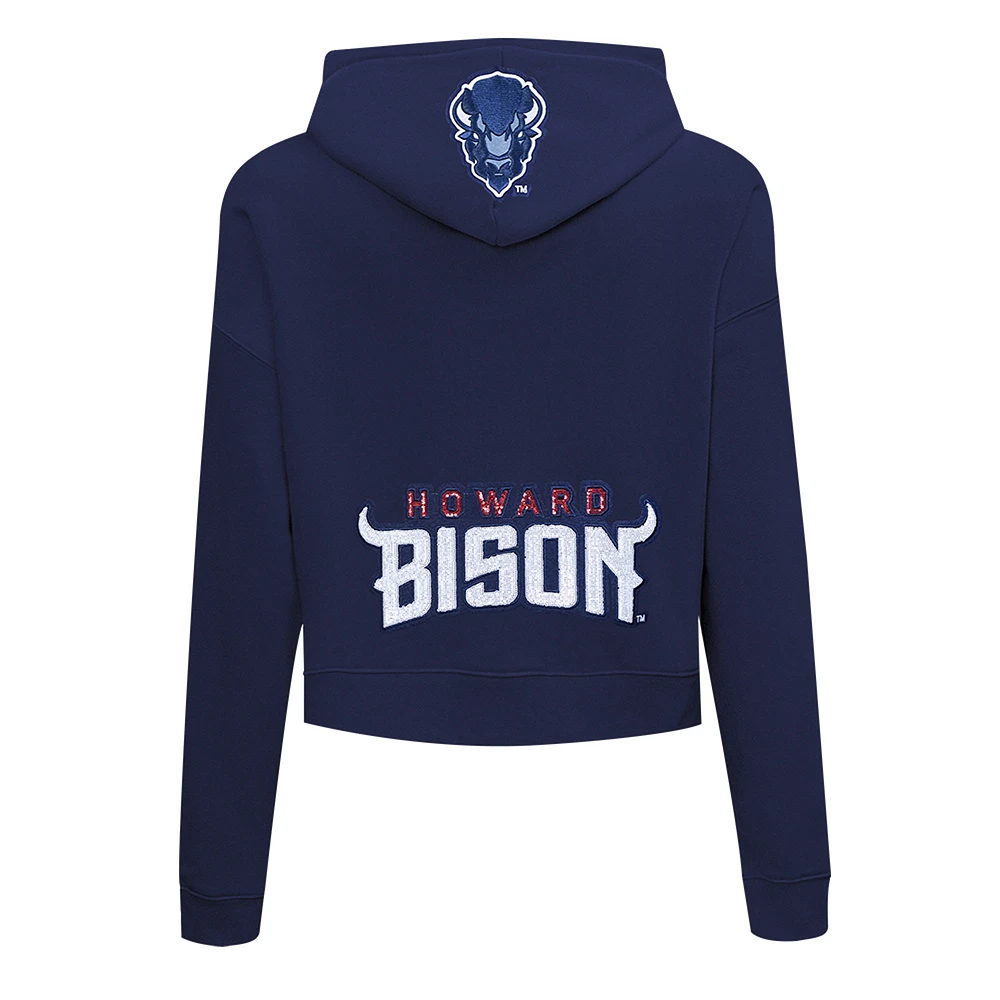 Women's Pro Standard  Navy Howard Bison Game Day Sequin Full-Zip Hoodie Jacket