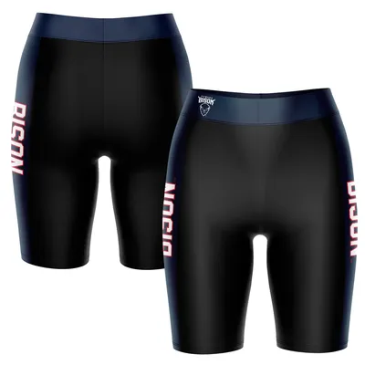 Howard Bison Women's Plus Striped Design Bike Shorts - Black/Blue