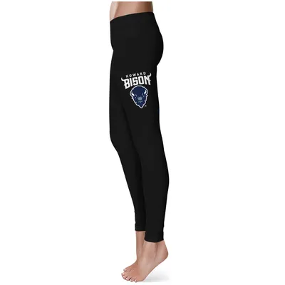 Howard Bison Women's Thigh Logo Yoga Leggings - Black