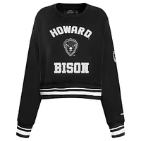 Sweat-shirt court Pro Standard noir Howard Bison Pearl pour femme