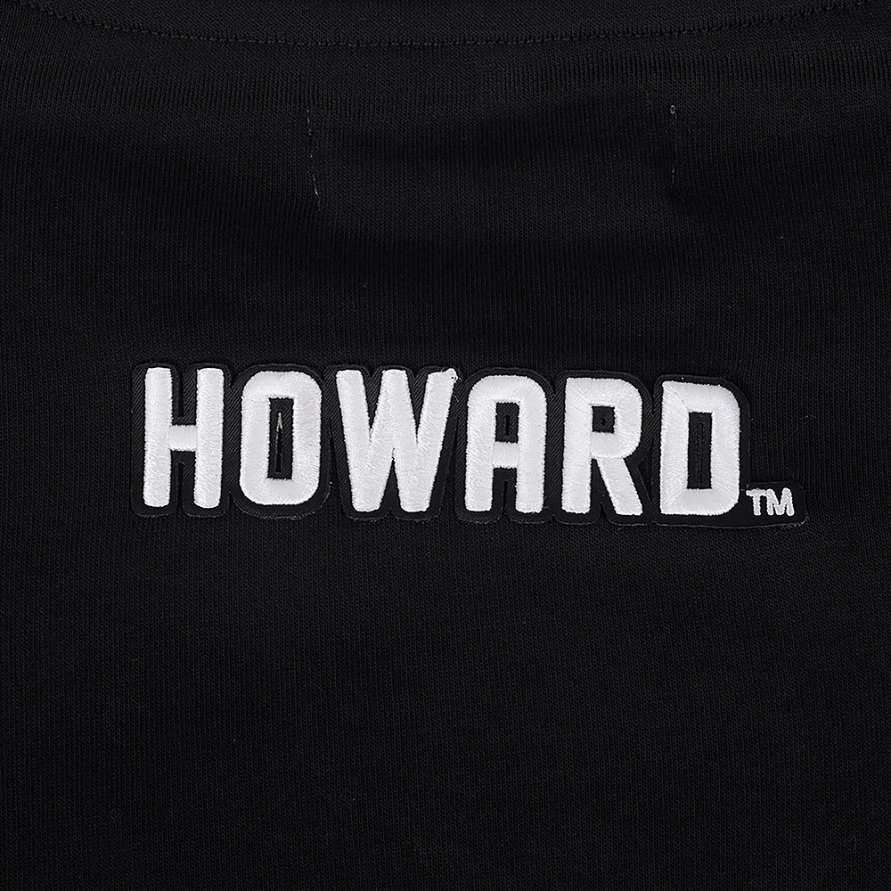 Women's Pro Standard  Black Howard Bison Pearl Cropped Pullover Sweatshirt