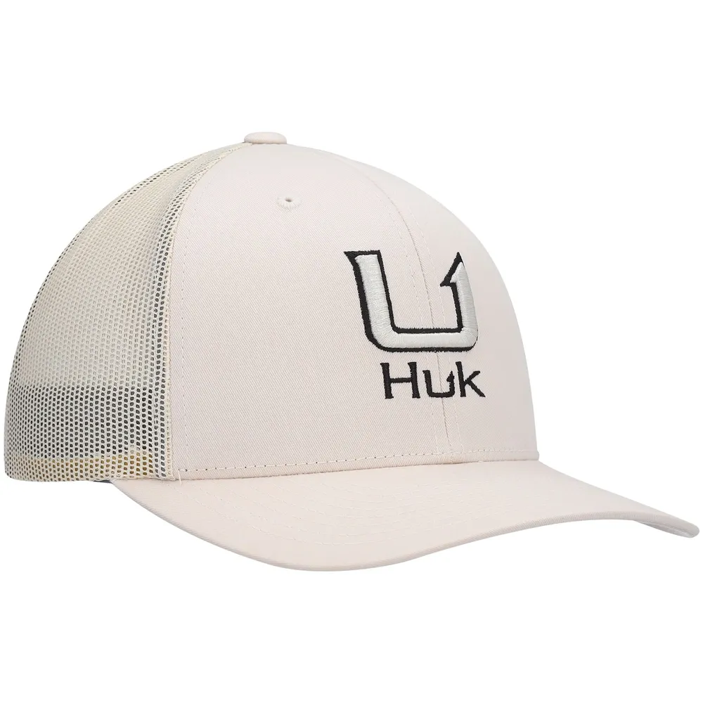 Men's Huk Khaki Barb U Trucker Snapback Hat