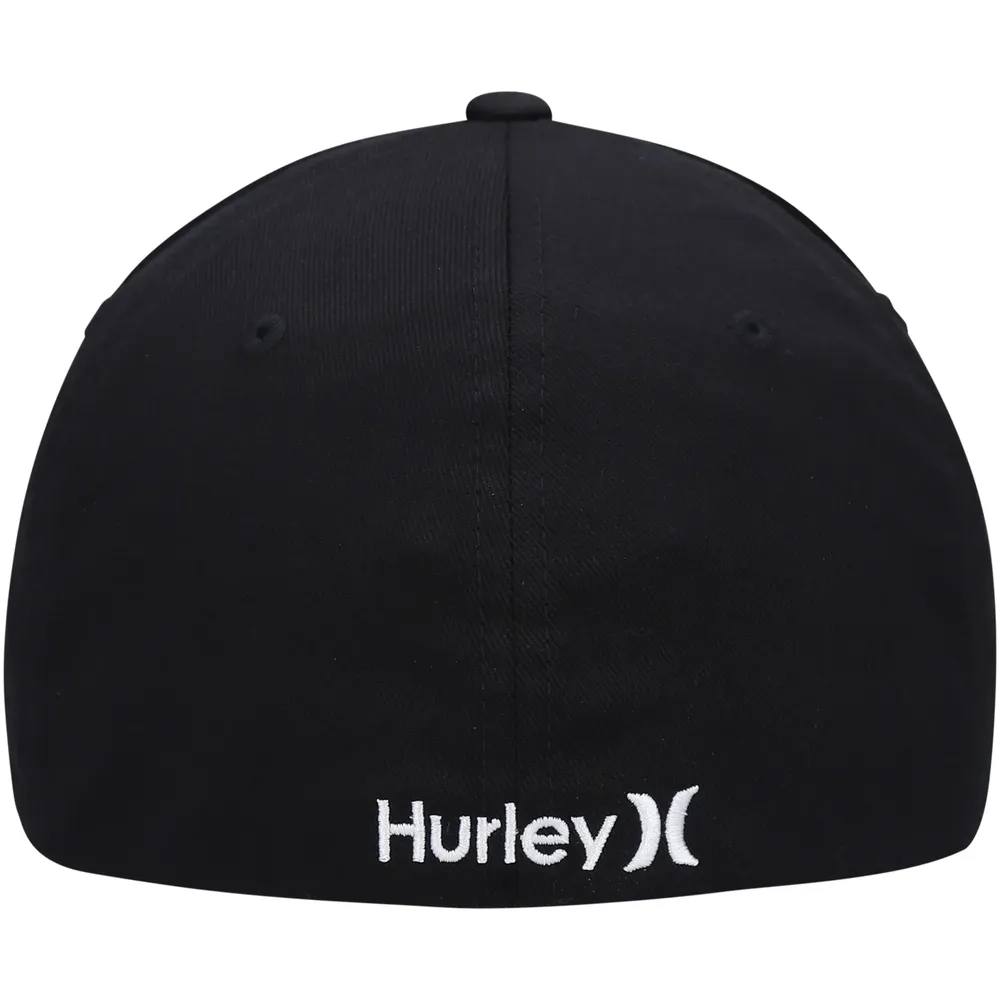 Men's Hurley Black Logo One & Only Tri-Blend Flex Fit Hat