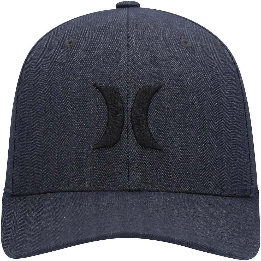 Men's Hurley Black Logo Textures Flex Hat