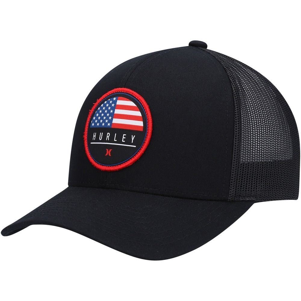 Men's Hurley Black Staple Destination United States Trucker - Snapback Hat