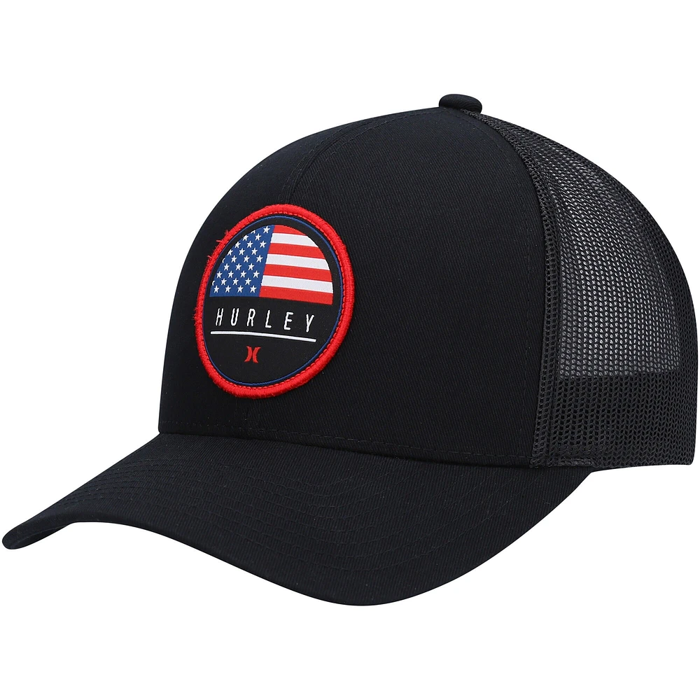 Hurley Black Staple Destination United States Trucker pour homme - Casquette Snapback