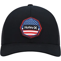 Men's Hurley Black Ultra Destination United States Trucker Snapback Hat