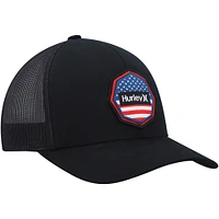 Men's Hurley Black Ultra Destination United States Trucker Snapback Hat