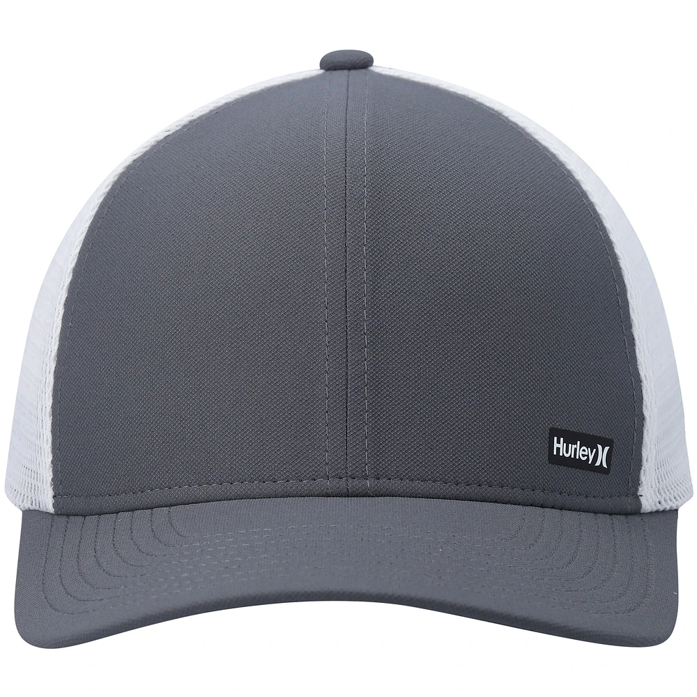 Casquette Hurley Graphite/White League Trucker Snapback pour homme