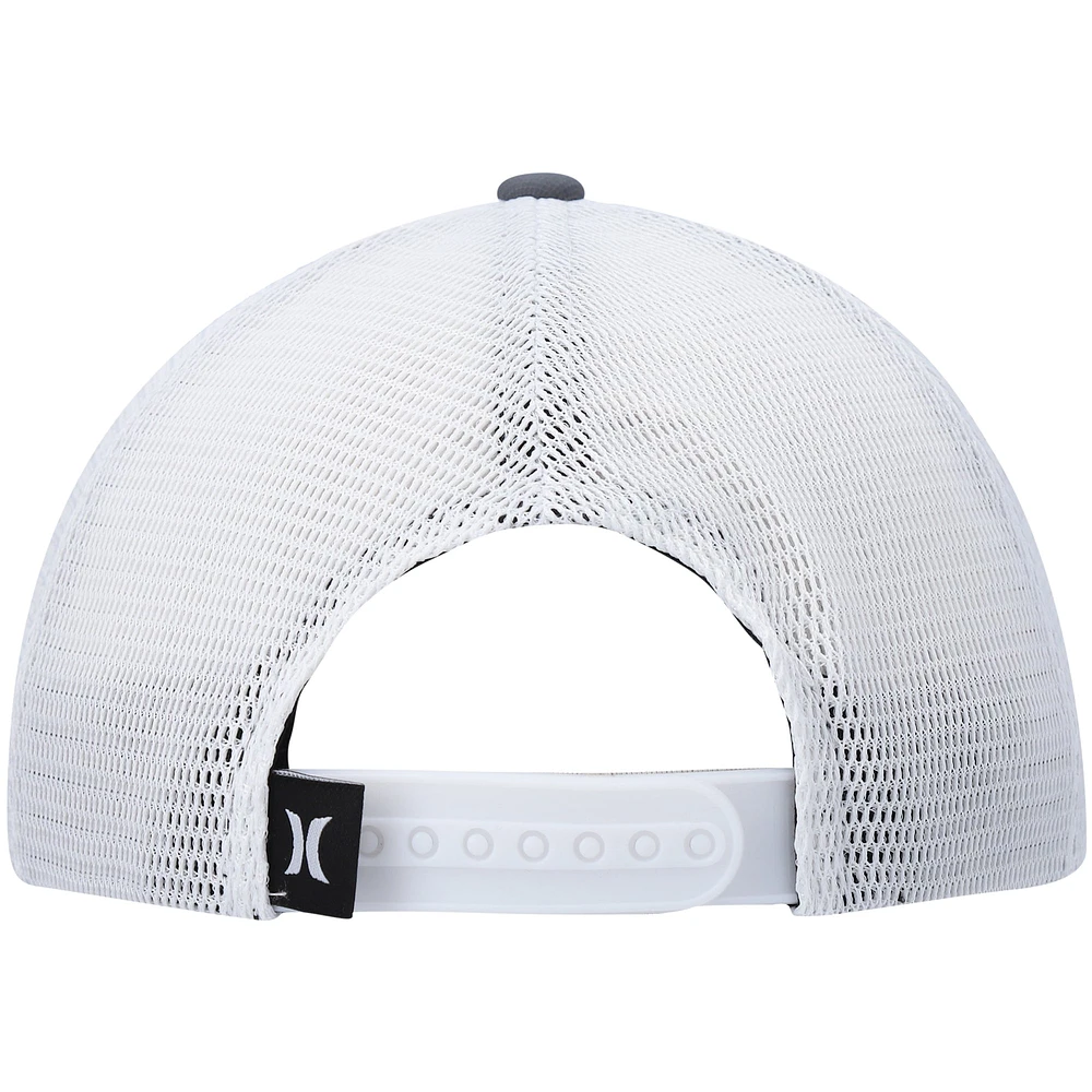 Casquette Hurley Graphite/White League Trucker Snapback pour homme