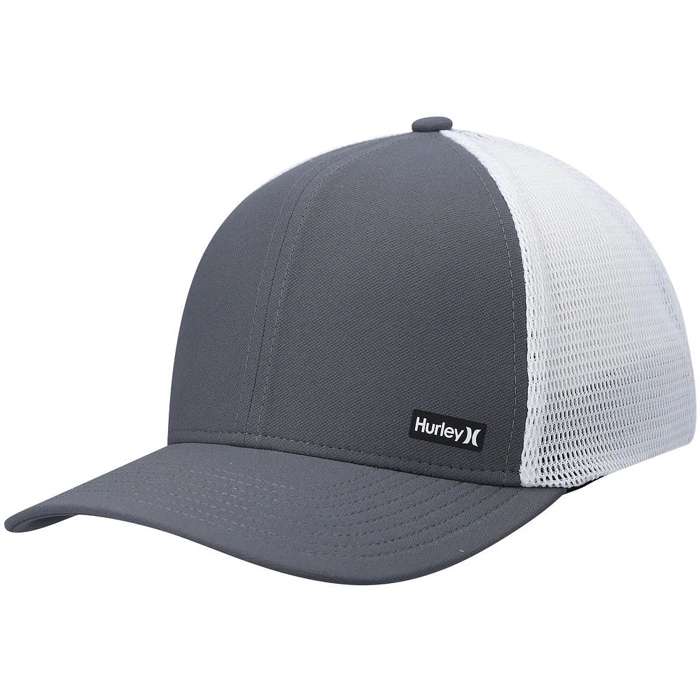 Casquette Hurley Graphite/White League Trucker Snapback pour homme