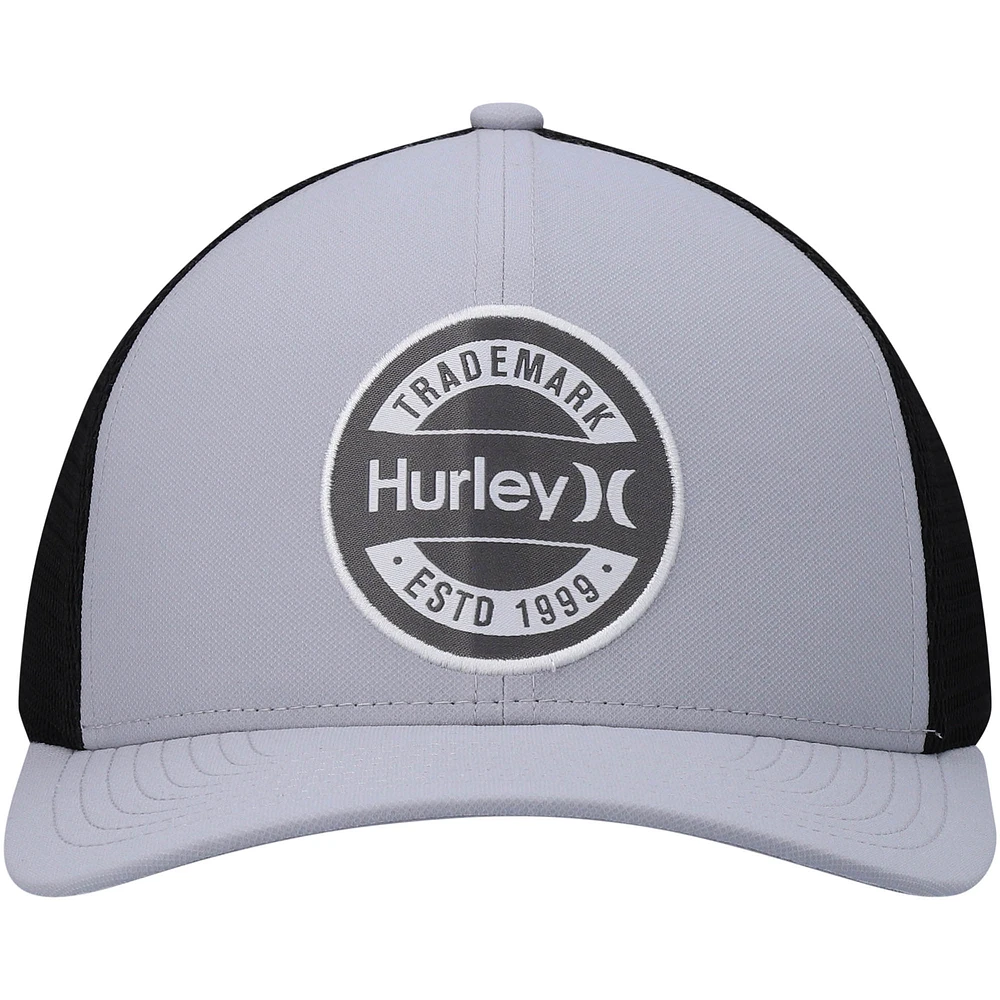 Casquette Hurley Grey Charter Trucker Snapback pour homme