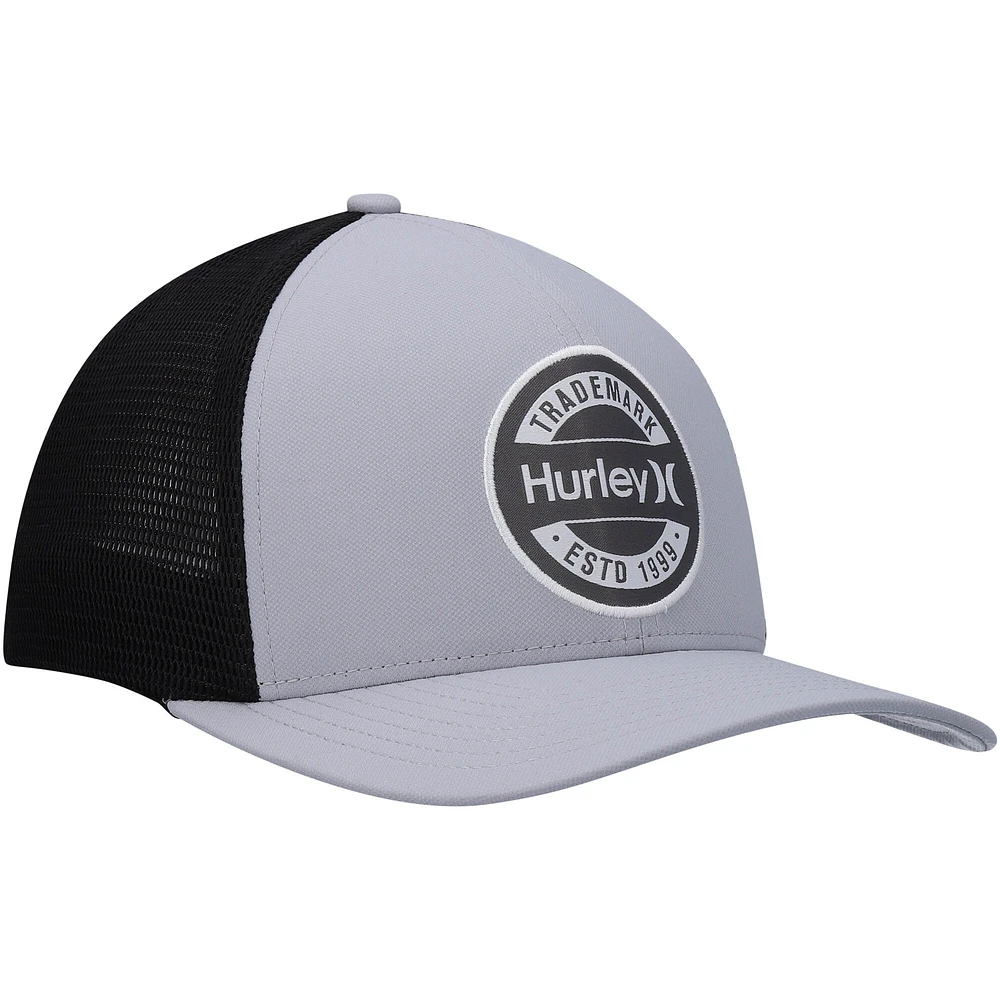 Casquette Hurley Grey Charter Trucker Snapback pour homme