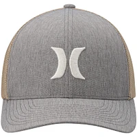 Men's Hurley Gray Icon Textures Logo Flex Hat