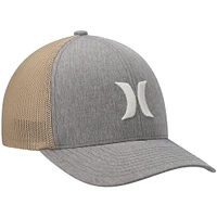 Men's Hurley Gray Icon Textures Logo Flex Hat