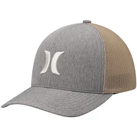 Men's Hurley Gray Icon Textures Logo Flex Hat