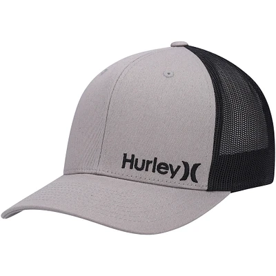 Men's Hurley Gray Logo Corp Staple Trucker Snapback Hat