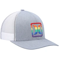 Men's Hurley Gray Logo Pride Icon Trucker - Snapback Hat
