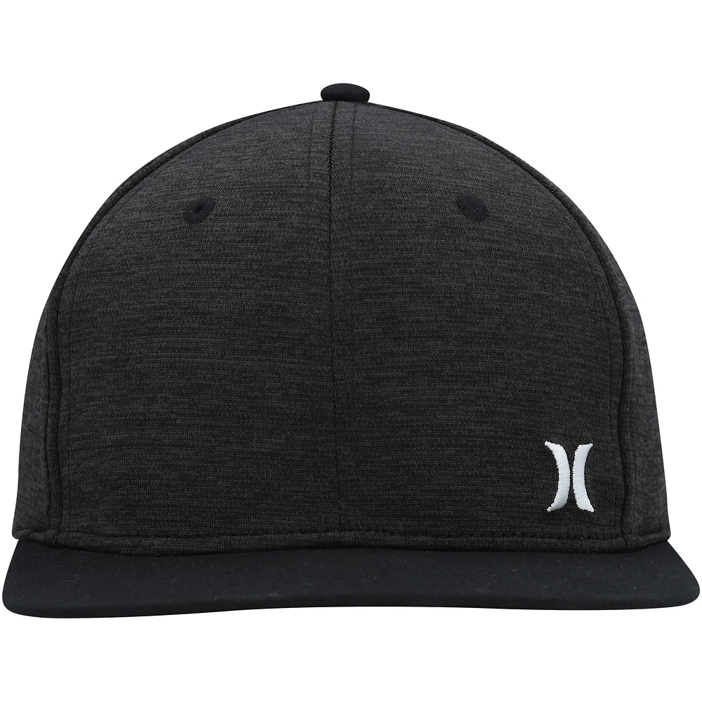 Casquette Hurley Heather Black Mini Icon Snapback pour hommes