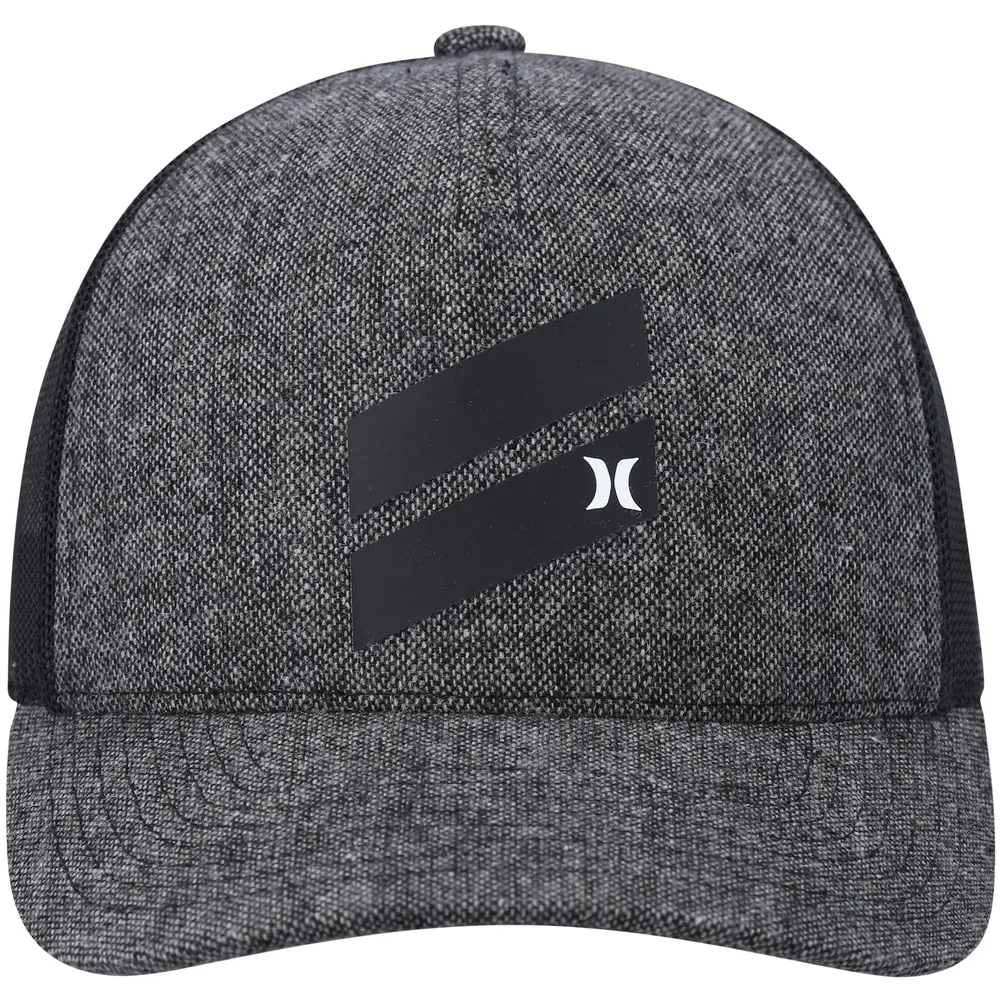 Men's Hurley Heathered Black Icon Slash Trucker Snapback Hat