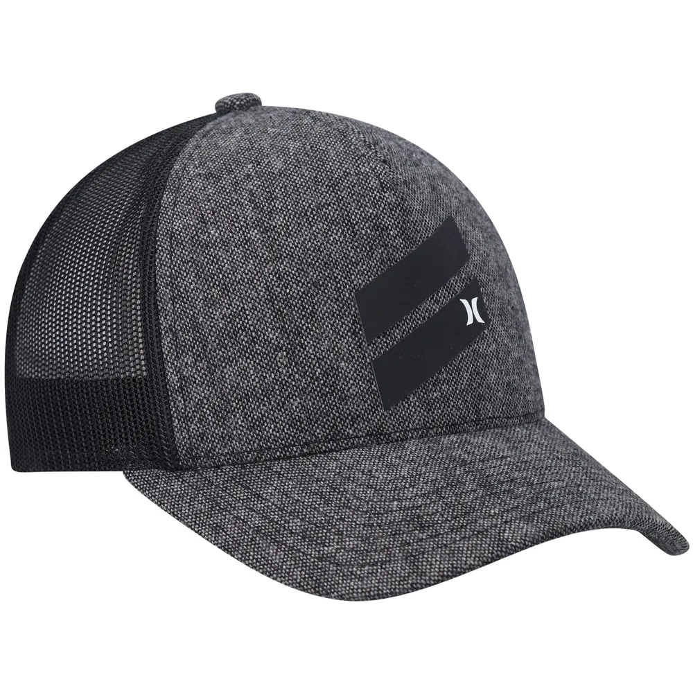 Men's Hurley Heathered Black Icon Slash Trucker Snapback Hat