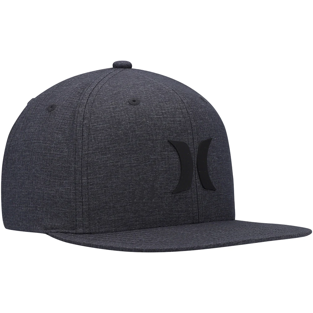 Men's Hurley Heathered Black Phantom Core Snapback Hat