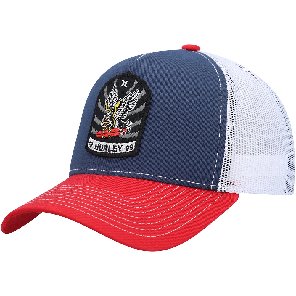 Casquette Snapback Hurley bleu marine/rouge Wild Things Trucker pour hommes