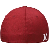 Men's Hurley Red Corp Textured Flex Fit Hat