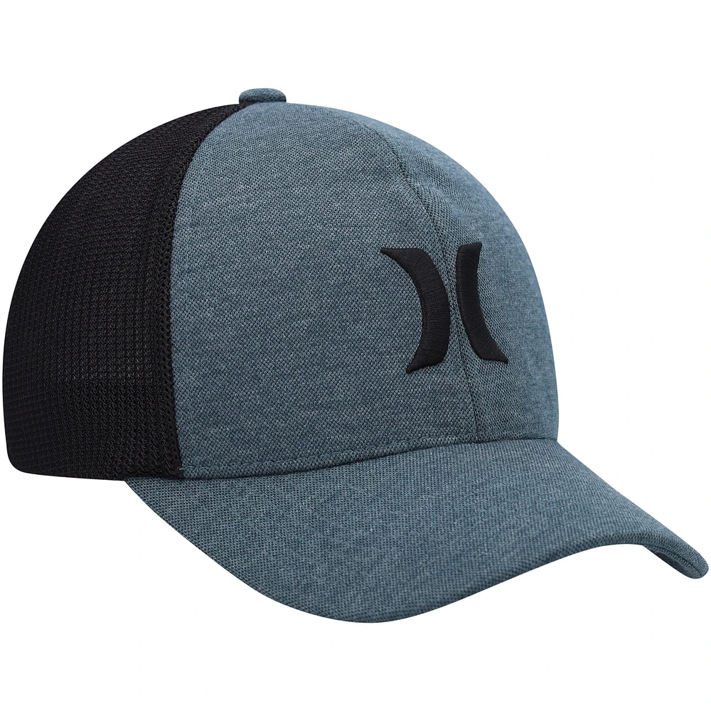 Casquette flexible Hurley bleu sarcelle/noir Icon Textures pour hommes