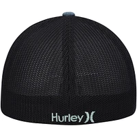 Casquette flexible Hurley bleu sarcelle/noir Icon Textures pour hommes