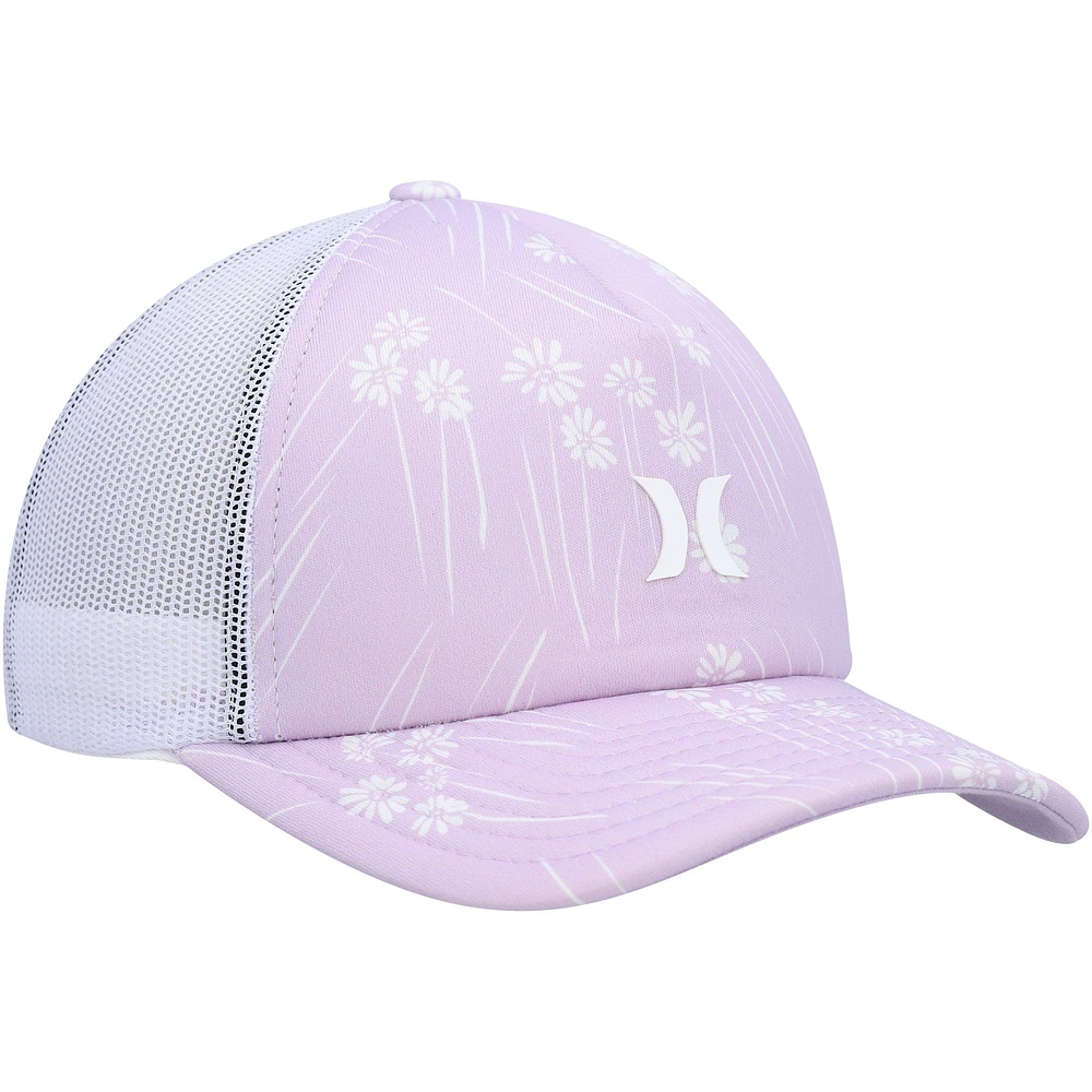 Women's Hurley Lavender/White Icon Trucker Snapback Hat