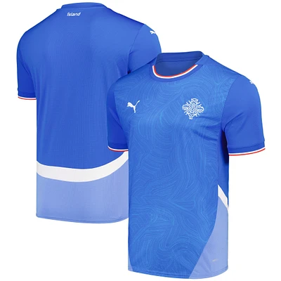 Maillot Puma bleu réplique domicile de l'équipe nationale d'Islande 2024 pour homme