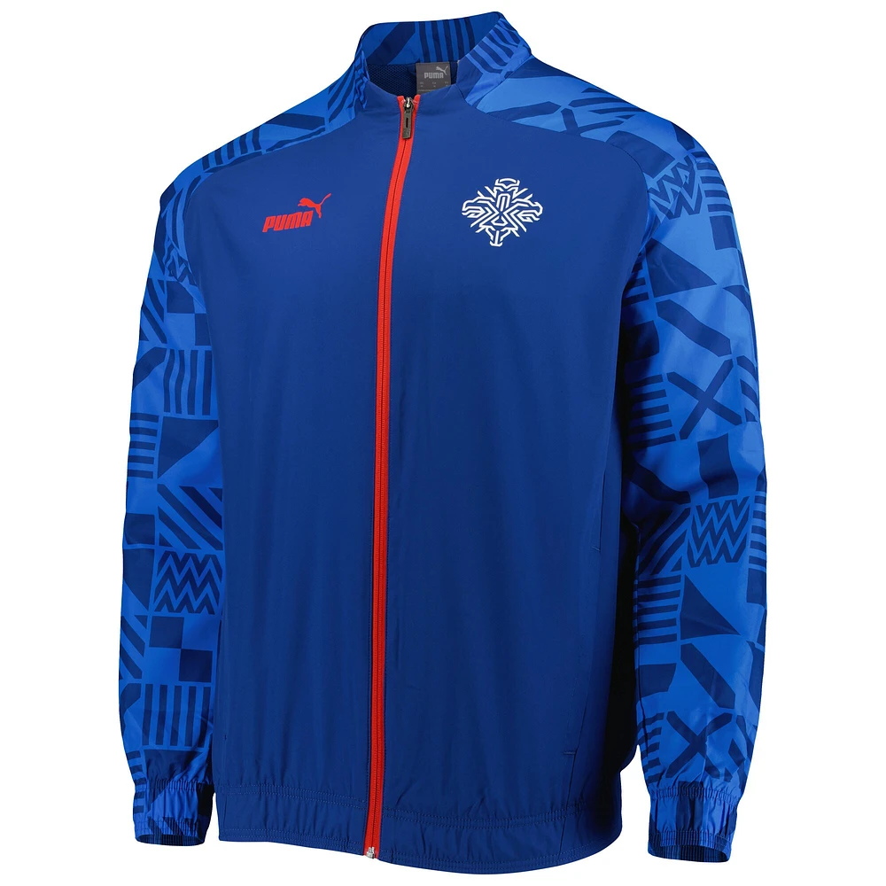 Men's Puma Light Blue Iceland National Team Pre-Match Raglan Full-Zip Training Jacket