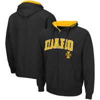 Men's Colosseum Black Idaho Vandals Arch & Logo 3.0 Full-Zip Hoodie