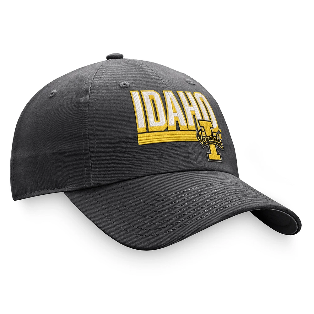 Men's Top of the World Charcoal Idaho Vandals Slice Adjustable Hat