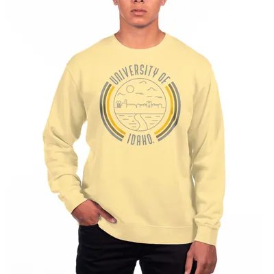 Idaho Vandals Uscape Apparel Pigment Dyed Fleece Crew Neck Sweatshirt - Yellow